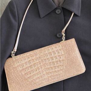 Vintage Italian Genuine Crocodile Shoulder Bag | Florence | Tan | Original Strap
